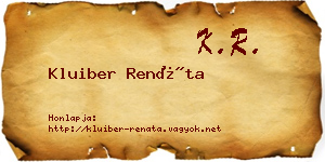 Kluiber Renáta névjegykártya